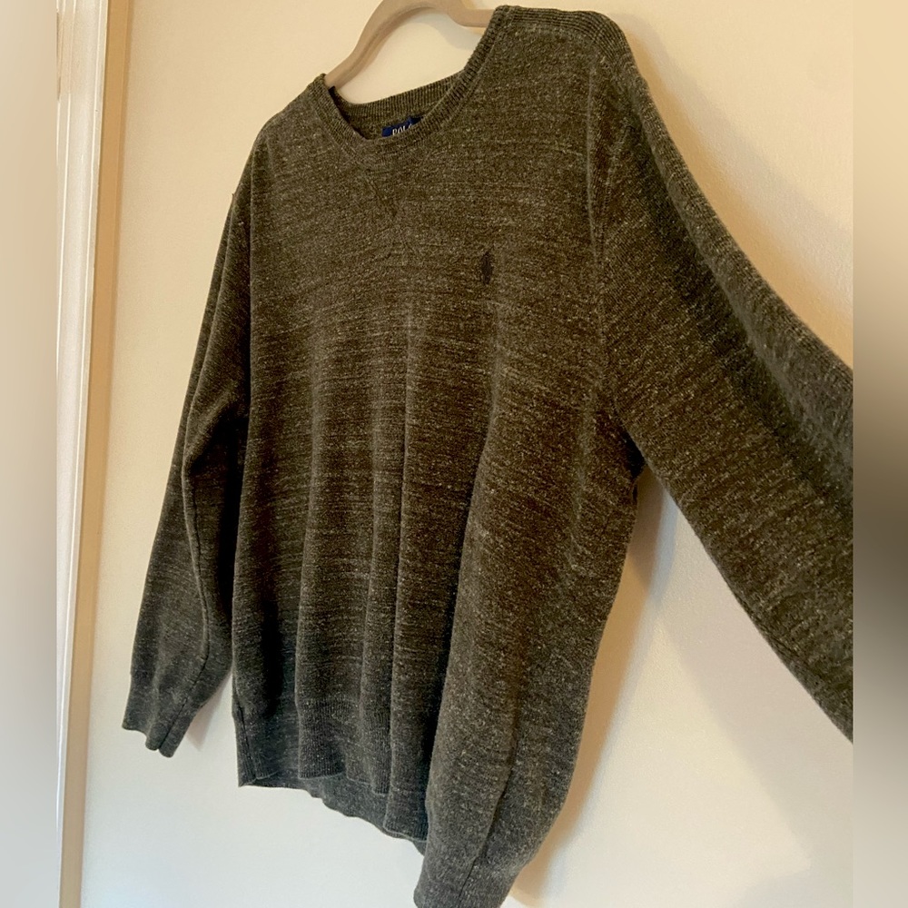 Men’s Polo Crewneck Sweater, size Medium, green